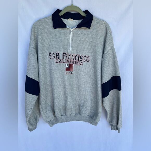 San Francisco California Vintage Sweatshirt Made in USA Gray size L - Picture 1 of 6